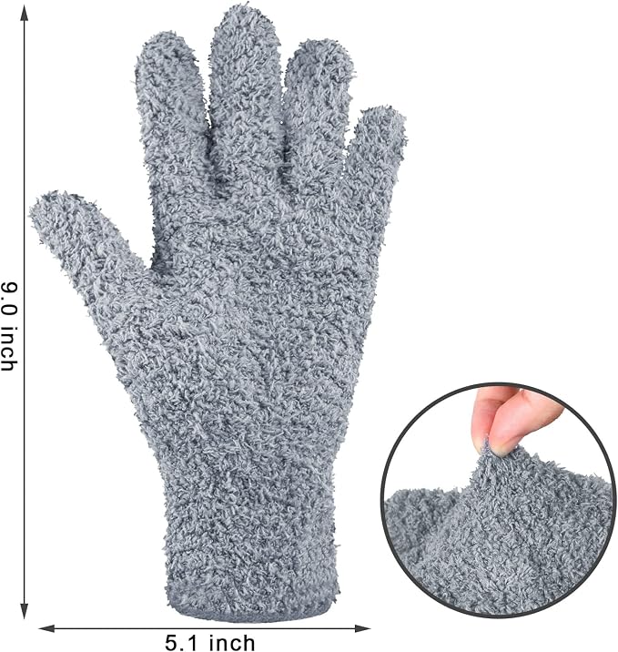 Bencailor 6 Pairs Microfiber Dusting Gloves, Dusting Cleaning Gloves Microfiber - Image 3