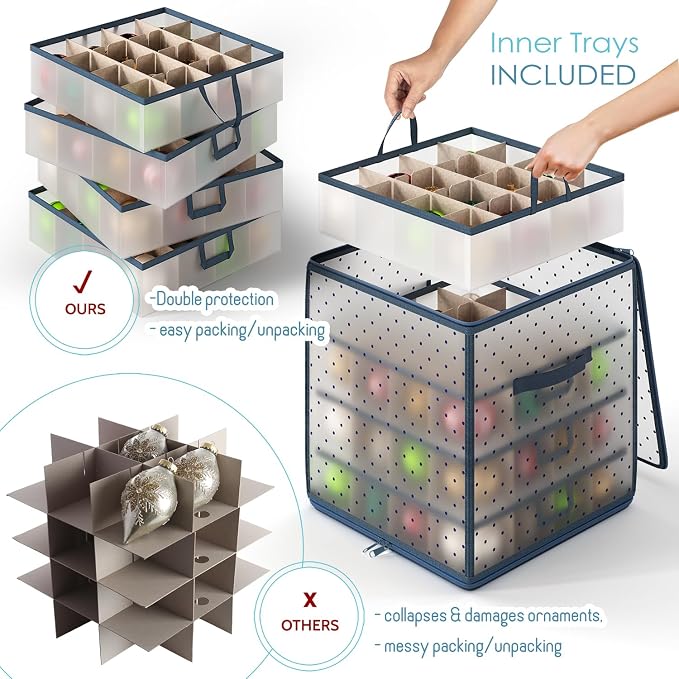 Hearth & Harbor Christmas Ornament Storage Box - Image 3