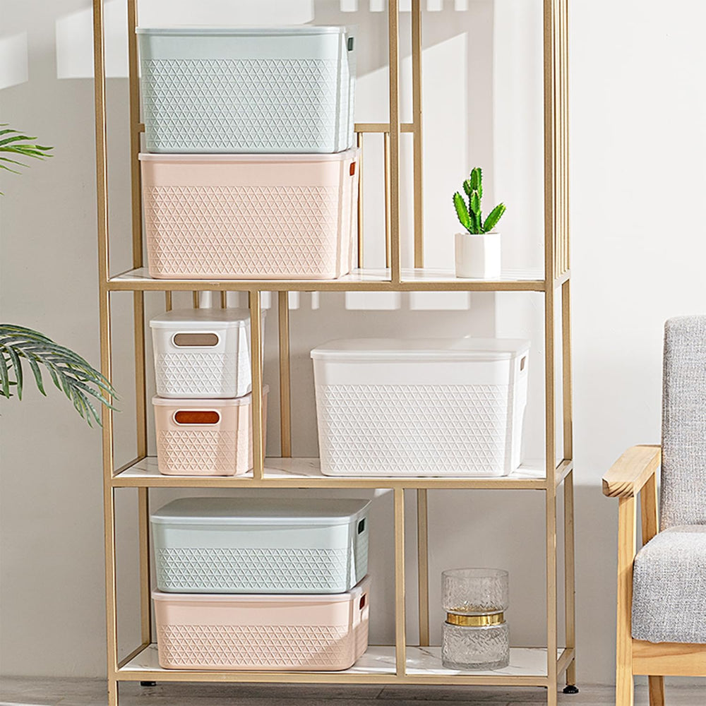 HANAMYA Lidded Storage Bin Organizer | Storage Organizing Container, 9 Liter,...