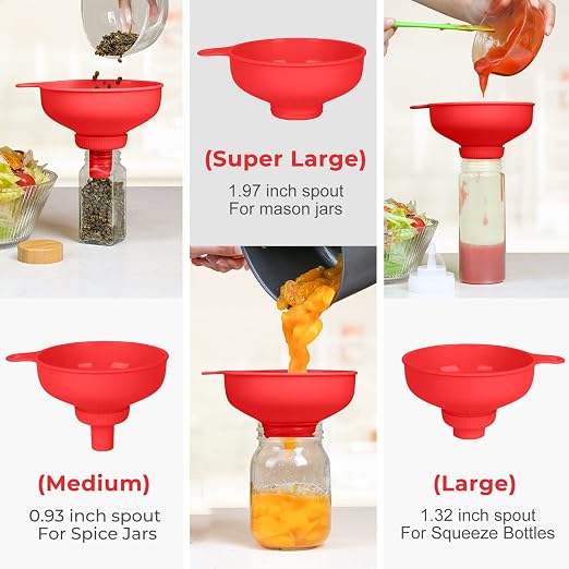 Wide Mouth Kitchen Funnel, Food Grade Plastic Cooking Canning Funnel - Image 2