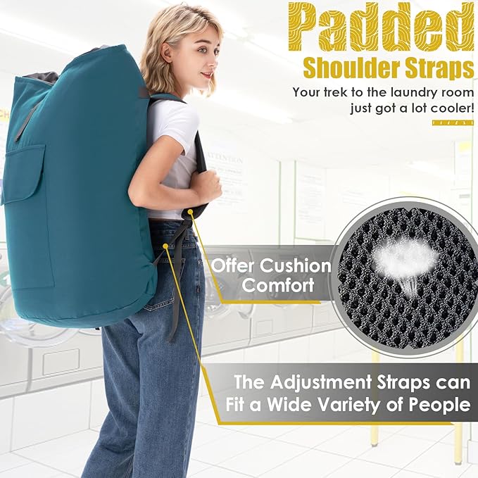 Laundry Bag for College, Backpack Laundry Bag for College Turquoise, 115L Extra - Image 4