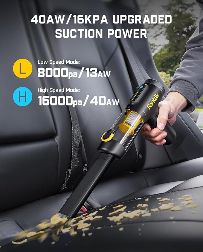 Fanttik Slim V10 Mix Cordless Car Vacuum, 4 in 1 Handheld Air Duster, Color - Image 4