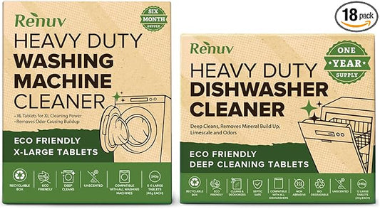Dishwasher Cleaner + Washing Machine Cleaner Bundle by Renuv