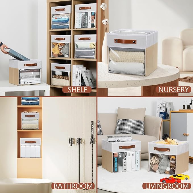 HNZIGE 11 Inch Foldable Fabric Storage Cubes - Image 7