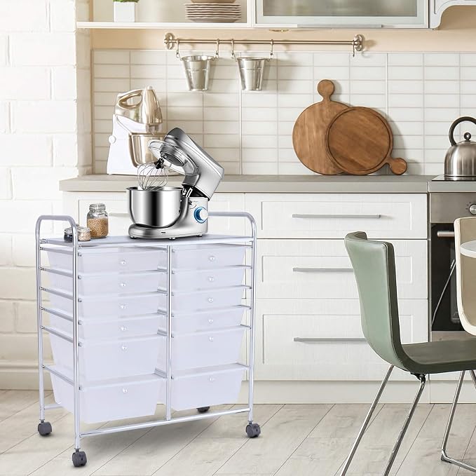 GOFLAME 12-Drawer Rolling Storage Cart, Mobile Utility Cart - Image 8
