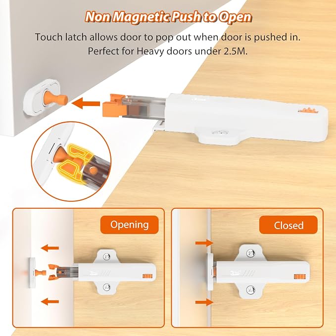 Jiayi Push to Open Door Catches Heavy Duty 2 Pack Push Opener Door Latch - Image 3