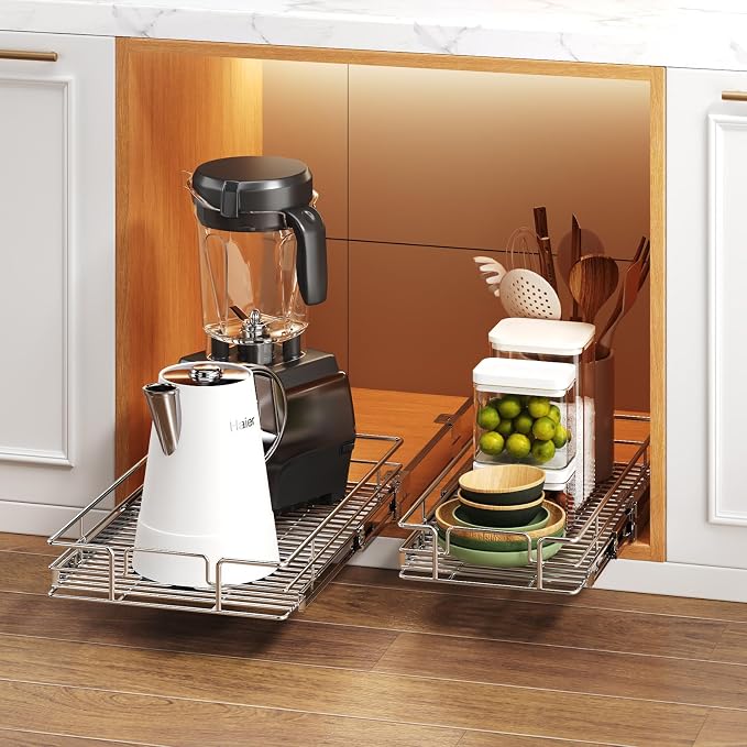 Pull Out Cabinet Organizer 13½" W x 18" D, Heavy Duty Cabinet Pull Out Shelves - Image 6