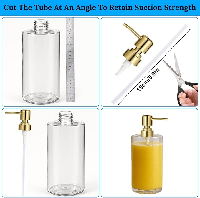 2 Pack Gold Soap Dispenser Pump Replacement Top Dispenser Pumps Refill - Image 5