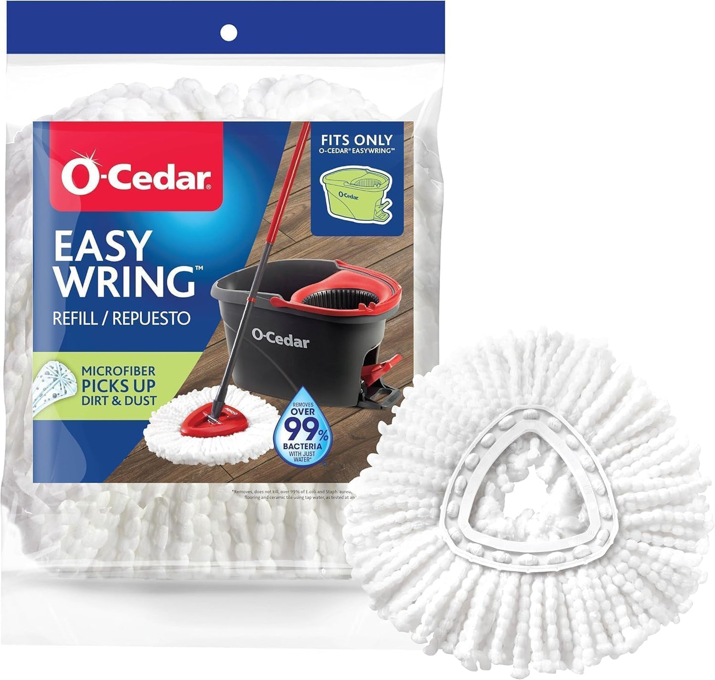 O-Cedar EasyWring Spin Mop Microfiber Refill, White Packaging May Vary