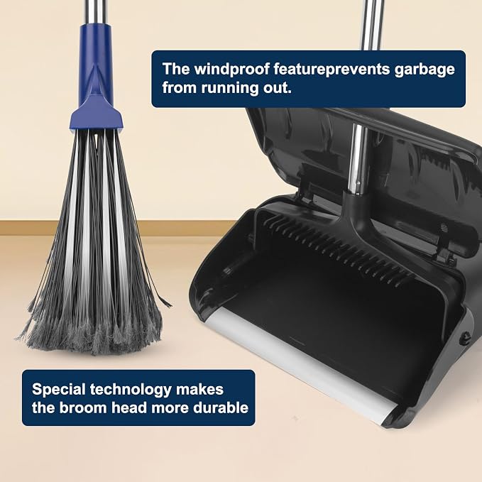 Kefanta Outdoor Heavy Duty 2 Brooms and Dustpan Set - Image 5