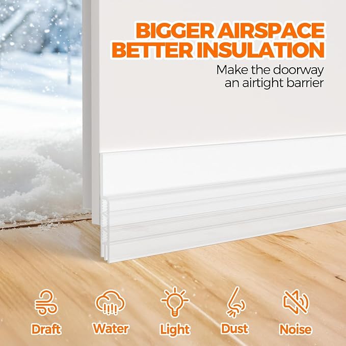 Holikme Weather Stripping 41 inch Door Draft Stopper Under Door Draft Blocker - Image 2