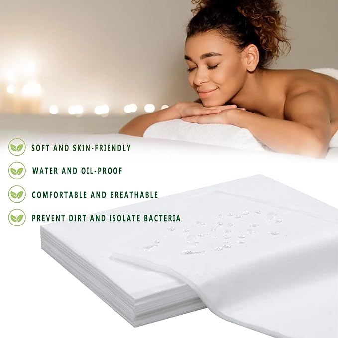 Disposable Bed Sheets 100 Pcs 31" x 71" Massage Table Sheets Non Woven Fabric - Image 2