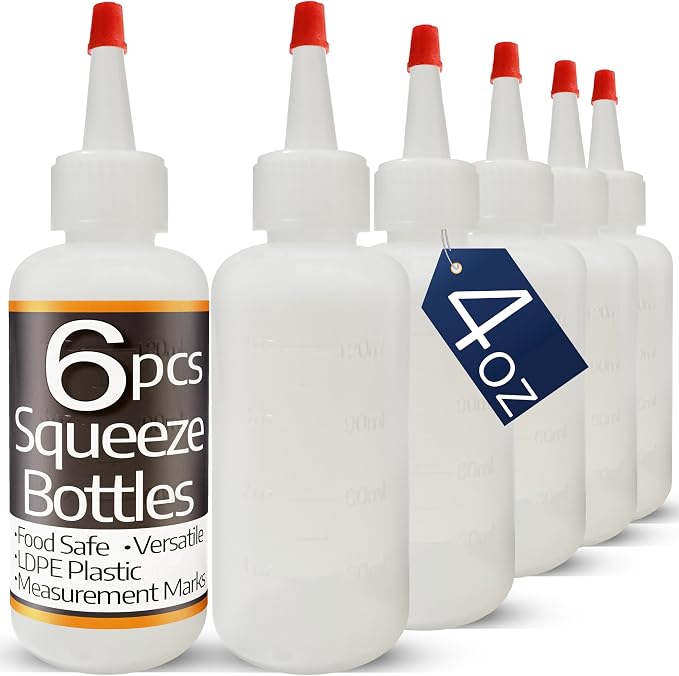 Plastic Squeeze Bottles with Red Tip Cap, 4 Oz Squirt Bottle - Image 10