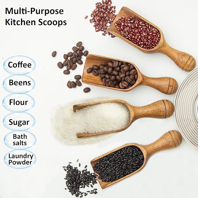 Big Coffee Scoop Shovel, Acacia Large Ground Coffee Scoop 5.9″ Measuring Spoons - Image 4