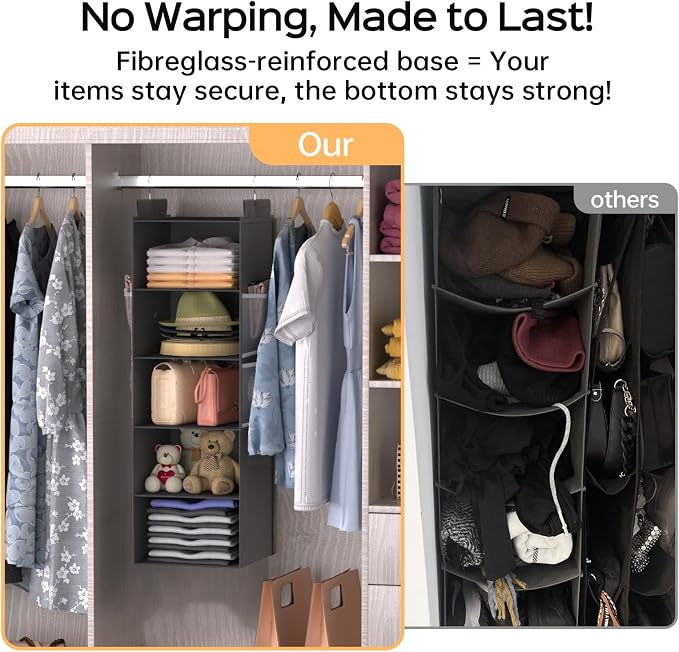 Deep Hanging Closet Organizers and Storage, Closet Hanging Storage Shelves - Image 4