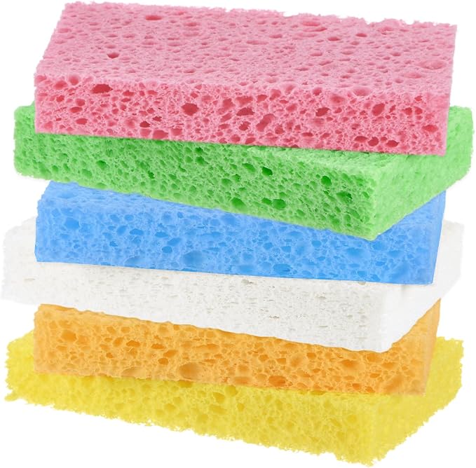 1-Set Kitchen Sponges, Condense Eco Cellulose Non-Scratch Scrub Heavy Sponge by MMETERXITY