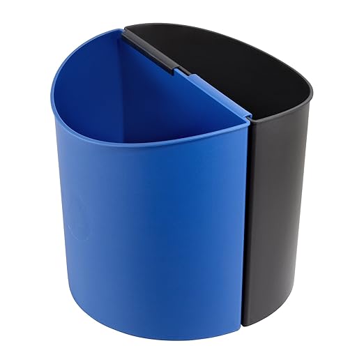 Safco Deskside Small Trash Can Recycling Bin Combo, 3 Gallon, by SafcoProducts