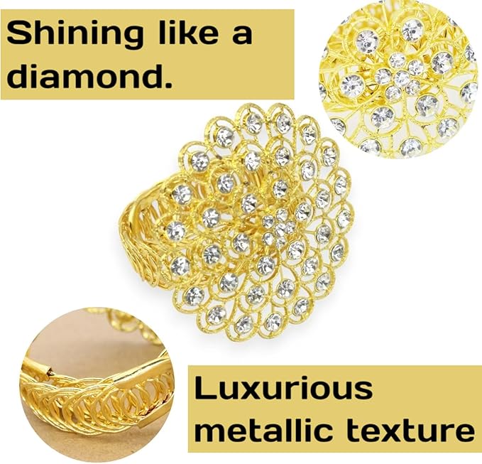 2 Pack Crystal Flower Curtain Tiebacks – Decorative Spring Wire Buckle Clips - Image 4