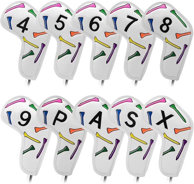 Golf Iron Head Covers 9/10pcs Leather Golf Club Covers by montelagolf
