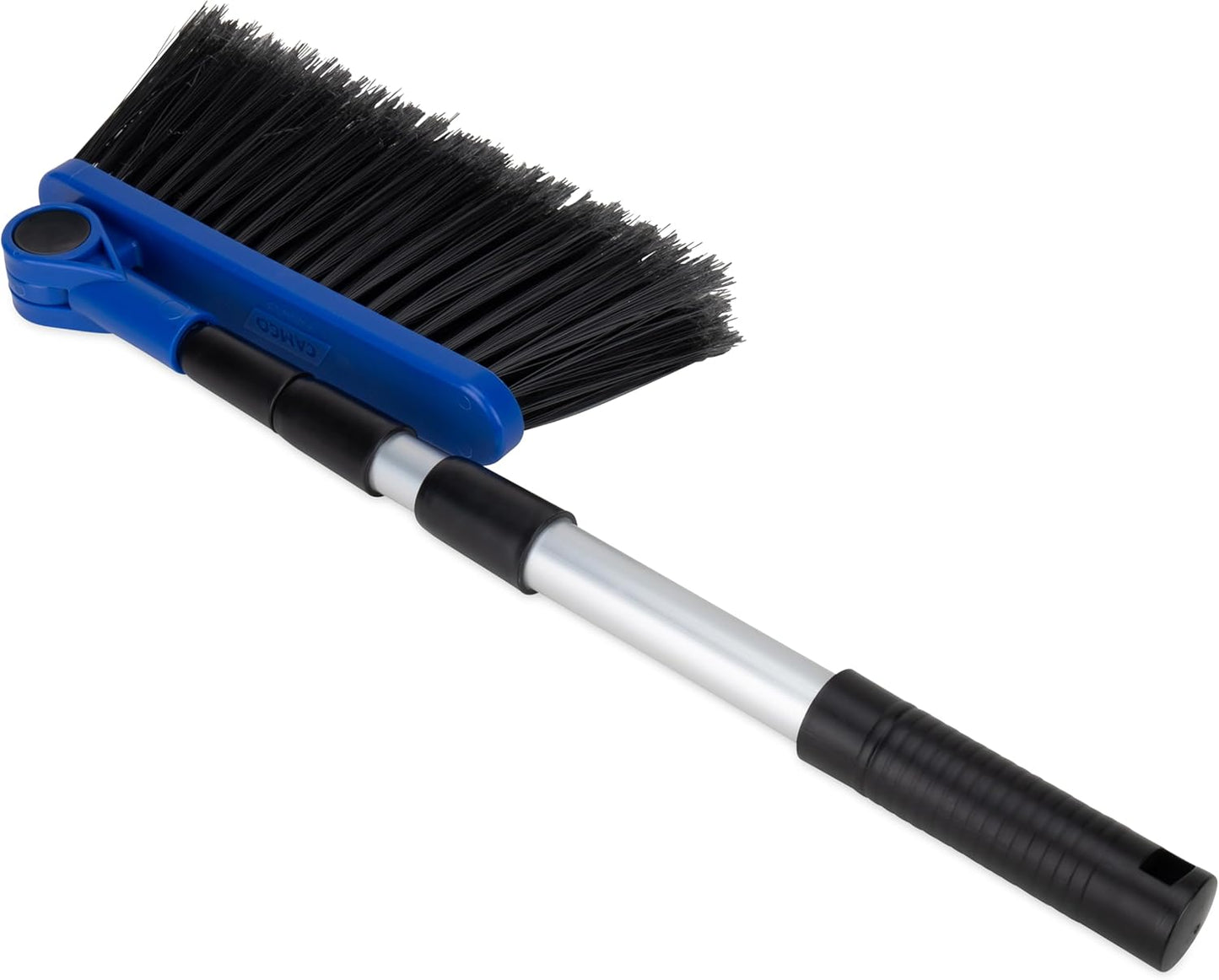 Camco Adjustable Broom and Dustpan - Portable & Compact Full Size Broom - Adjusts from 24-52 Inches, Ideal for RV, Marine, and Home Use (43623-A)