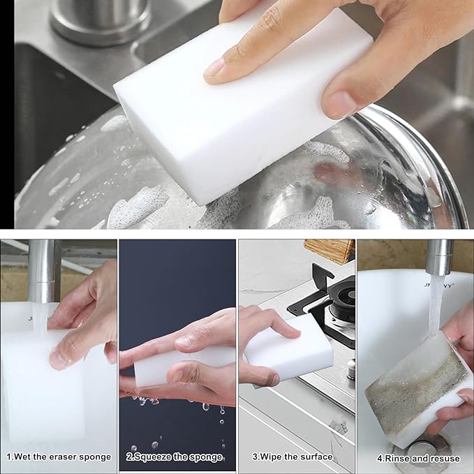 2X Density Magic Sponge Eraser, Extra Thick and Long Lasting Melamine Cleaning - Image 3
