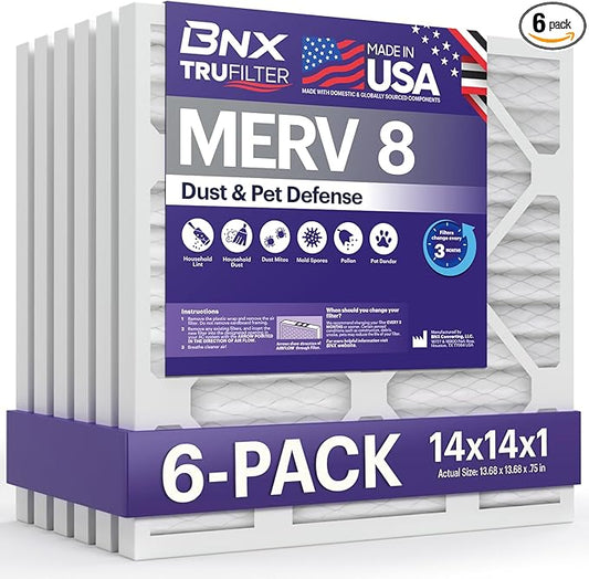 BNX TruFilter 14x14x1 Air Filter MERV 8 by BNX