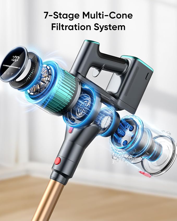 Cordless Vacuum Cleaner, 50Kpa 600W Vacuum Cleaners - Image 8