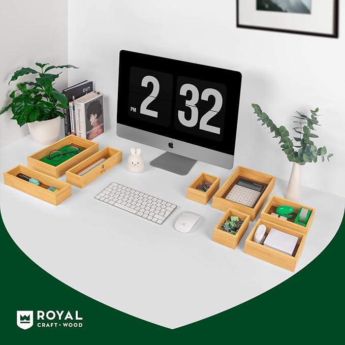 ROYAL CRAFT WOOD Bamboo Jewelry Organizer Box & Chests Set
