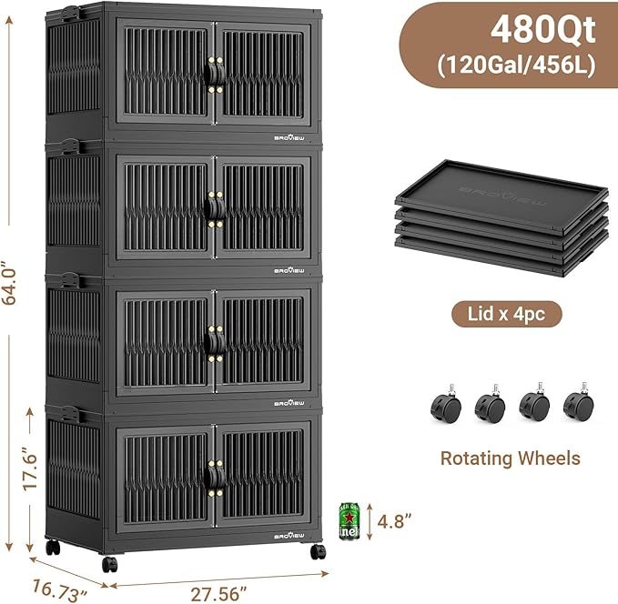 BROVIEW 480Qt Stackable Storage Bins - Image 2