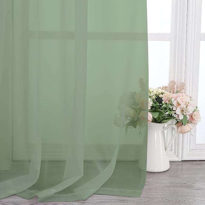 Chyhomenyc Living Room Sheer Curtains 96 Length 2 Panels Set - Image 4