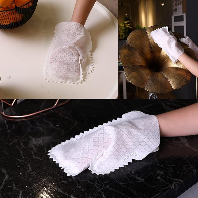 60 Pieces White Microfiber Dusting Gloves Artisan Dusting Mitt Microfiber Cloth - Image 5