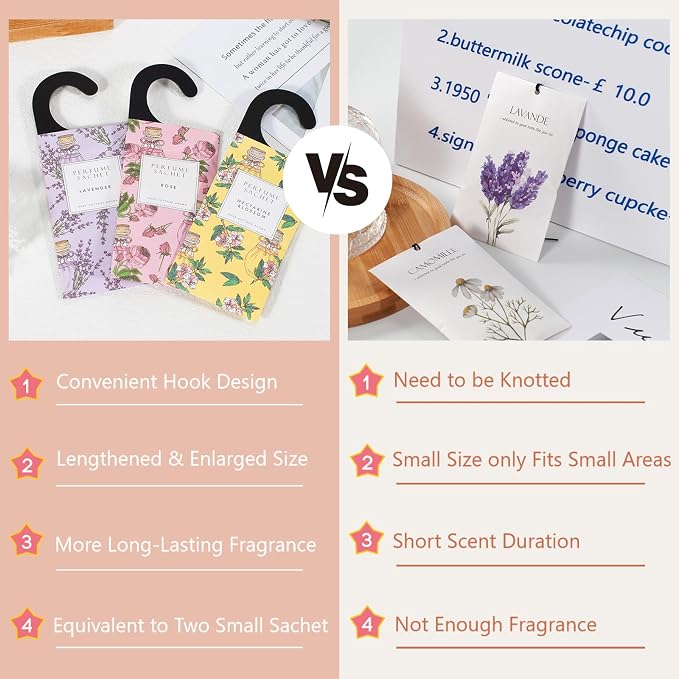 ROSE COTTAGE Large 12 Packs Apricot Blossom Hanging Closet Air Freshener - Image 4