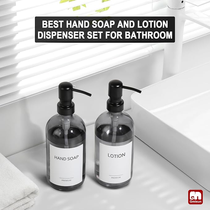 GMISUN Black Soap Dispenser, 2 Pack Hand Soap Dispensers - Image 6