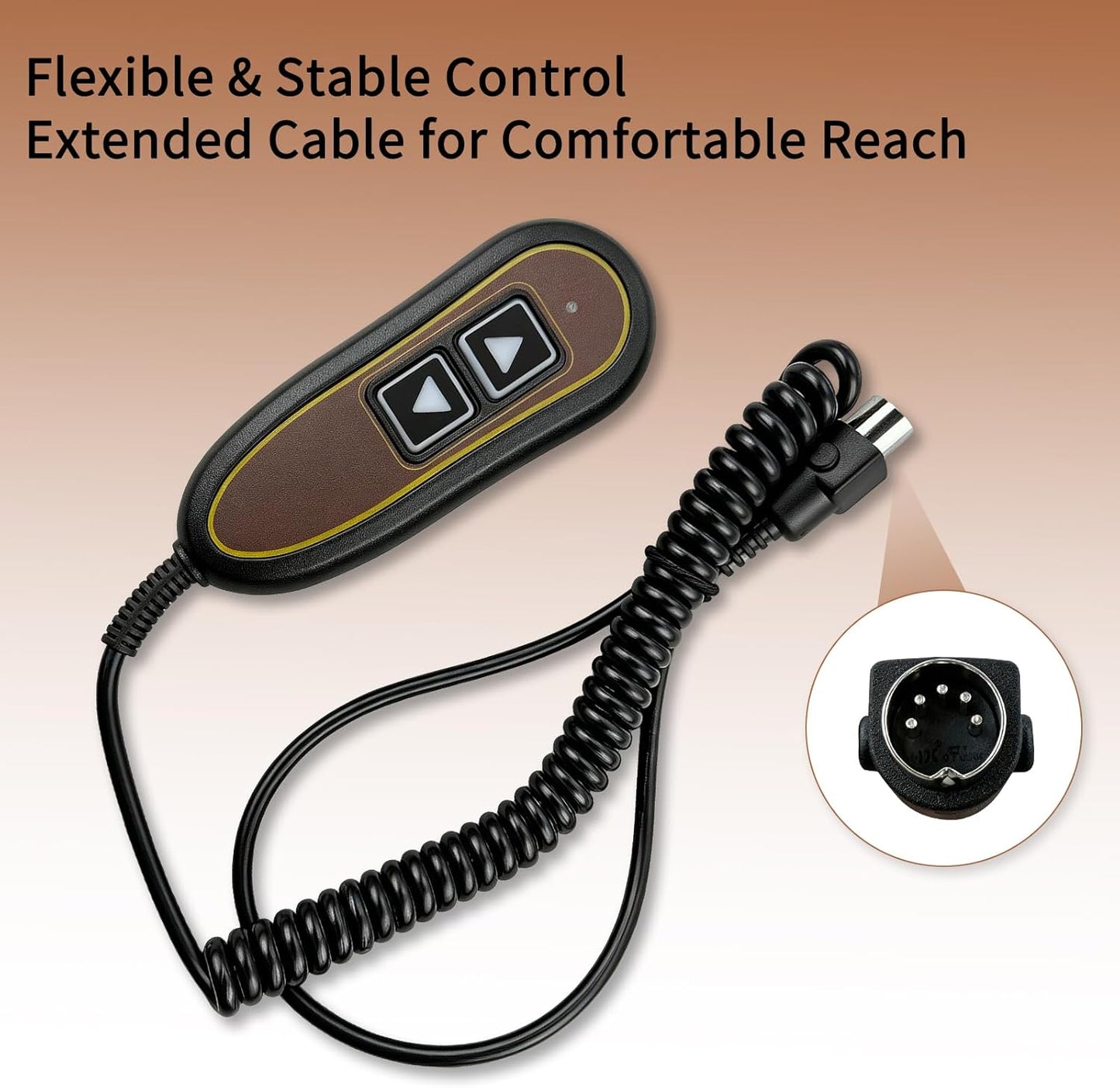Upgraded 2 Button 5 Pin Lift Chair Remote Compatible with Golden Lift Chairs Kaidi Okin Dewert Power Recliners, Lighted Hand Control, Replace ZK1200-HC