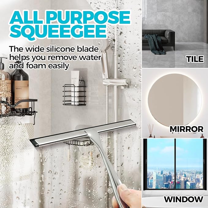 2PACK 12-Inch All-Purpose Shower Squeegee - Image 5