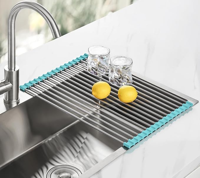 Tomorotec 17.7" x 12.5" Roll Up Dish Drying Rack Over Sink Drying Rack Sink - Image 8