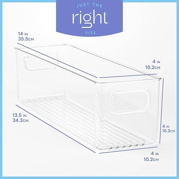 Plastic Food Storage 4 Pack Clear Container Bin - Image 3