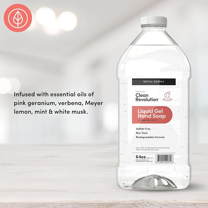 Clean Revolution Liquid Gel Hand Soap, Silky Rich Liquid, Quick Lather - Image 2