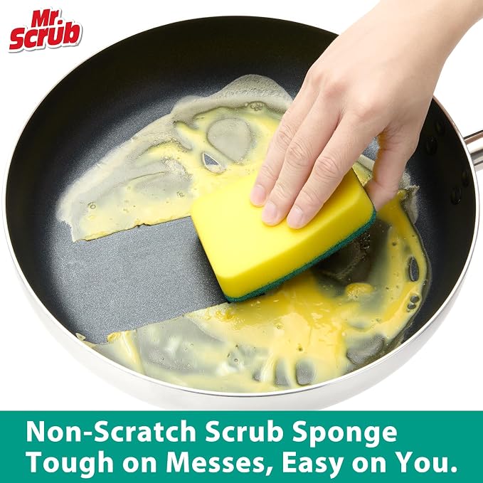 Sponges Kitchen Scrub Dish Sponge Scouring Pad, 36 Pack Cleaning Brush Scrubber - Image 2