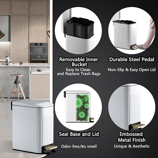 CEROELDA Small Bathroom Trash Can - Image 4