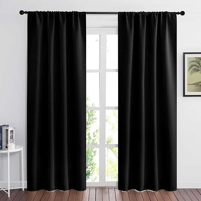 RYB HOME Blackout Curtains for Living Room, Large Window Shades for Bay Window by RYBHOME