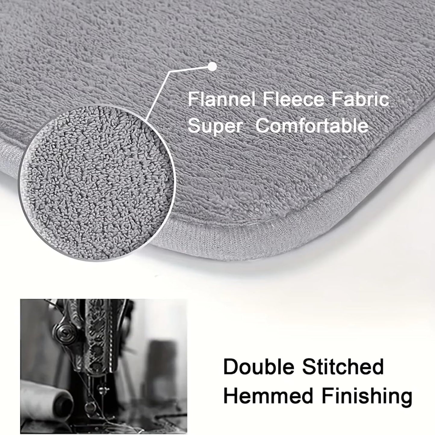 Arched Fan-Shaped Bathroom Door Mat, Flannel Plush Absorbent Non-Slip Shower Room Entrance Mat, Curved Toilet Floor Rug (Blue,40x100cm)