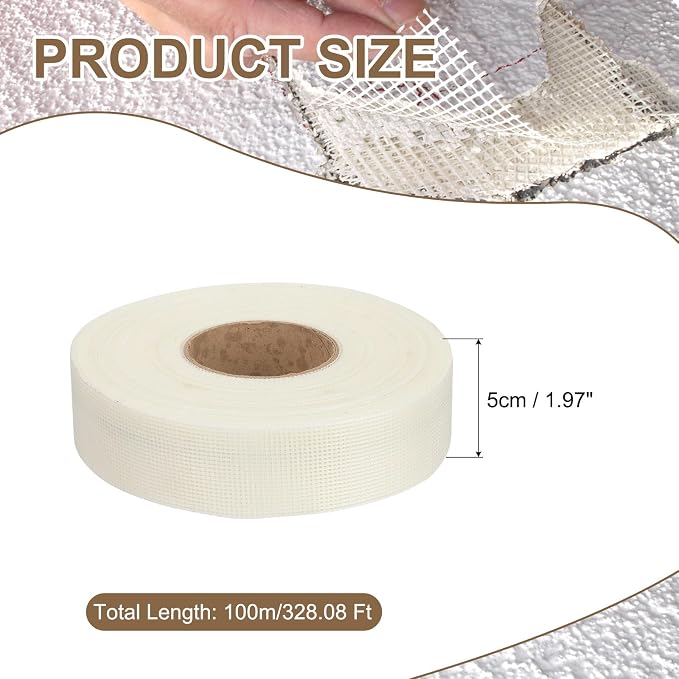 PATIKIL Drywall Repair Mesh Tape, 2 inch x 328 ft Fiberglass Repair Patch - Image 2