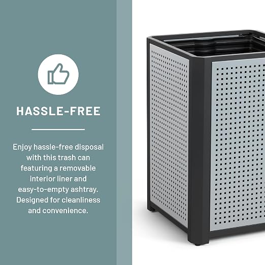 Safco Evos Steel Trash Can, 38 Gallons, Indoor and Outdoor Use, Commercial - Image 3