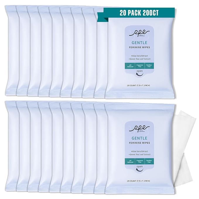 Large Feminine Wipes for Women, pH Balanced Soft Gentle Soothing Unscented by RPELife