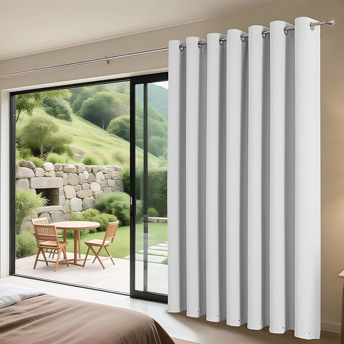 Joydeco Blackout Patio Sliding Door Curtains 108 Inches Long, Grommet Privacy - Image 3