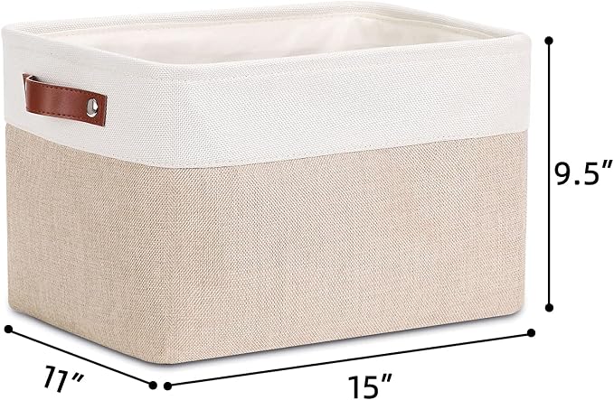 DULLEMELO Collapsible Rectangle Fabric Storage Basket - Image 4