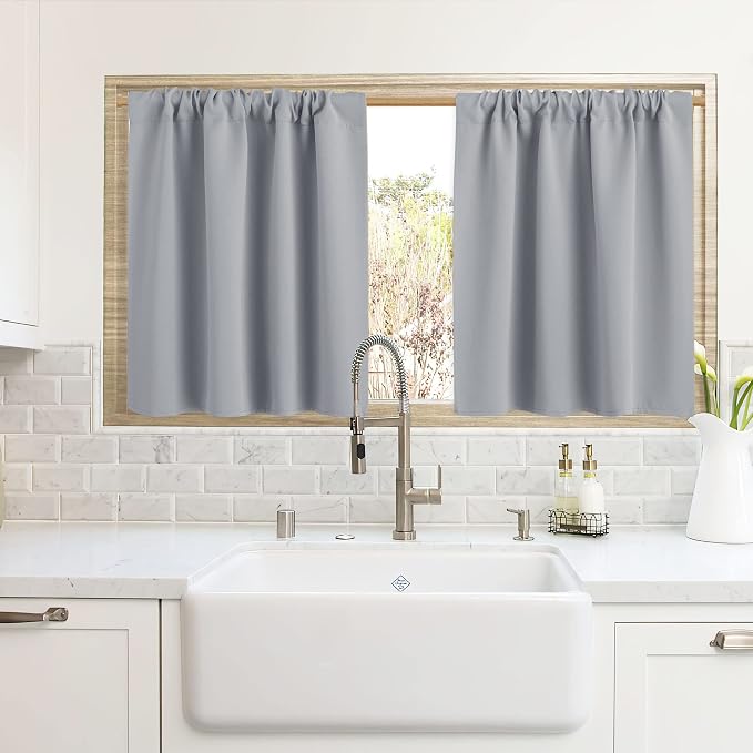 RYB HOME Blackout Curtains for Kitchen, Over Sink Privacy Curtains Window Decor by RYBHOME