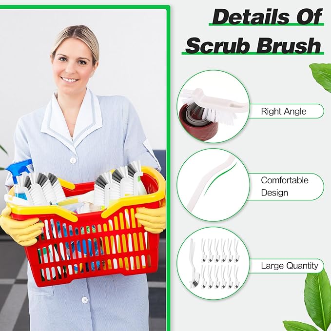 Yinkin 12 Pcs Kitchen Scrub Brush Bulk Sink Bathroom Edge Corner Cleaning Brush - Image 3