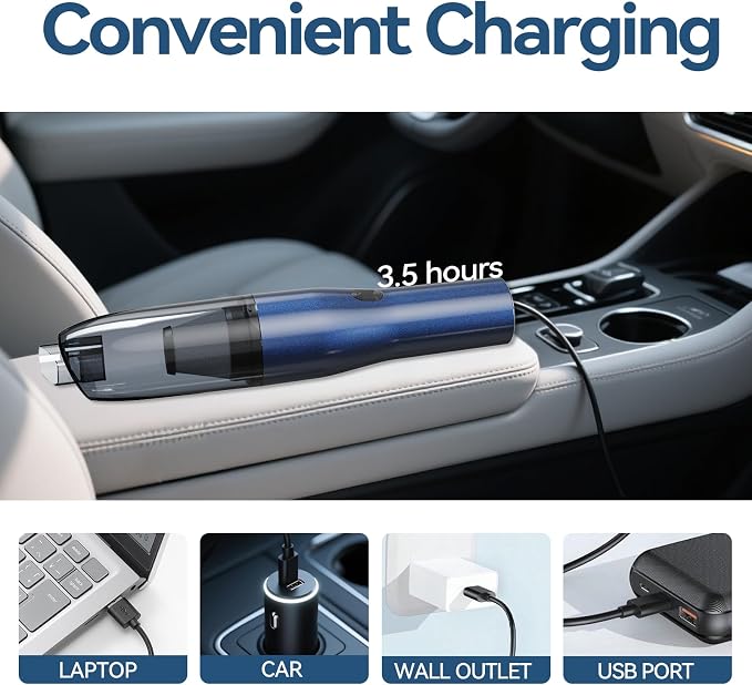 H2 Handheld Vacuum Car Vacuum, Mini Cordless Vacuum Cleaner - Image 8